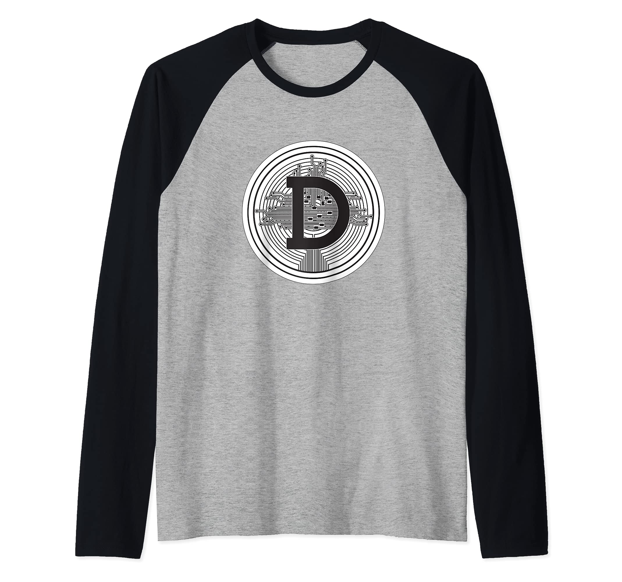 Dogecoin Cryptocurrency Raglan Baseball Tee