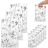 50pcs Music Note Gift Bags, Music Themed Candy Treat Party Goodie Favor Plastic Bags Musical Note Party Supplies for Art Teacher Student Birthday Musical Festivals Celebrations Decorations