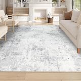 Homcomodar Grey Rug 200x300cm Non-Slip Washable Abstract Living Room
