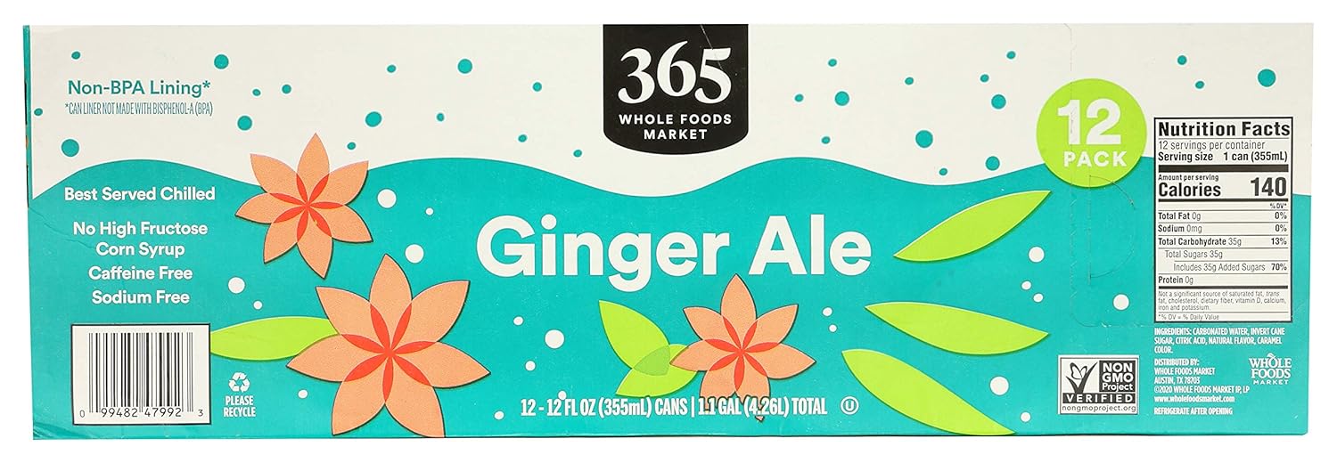 Amazon Com 365 Everyday Value Organic Ginger Ale 12 Pack 12 Fl Oz Pack Of 12 Grocery Gourmet Food