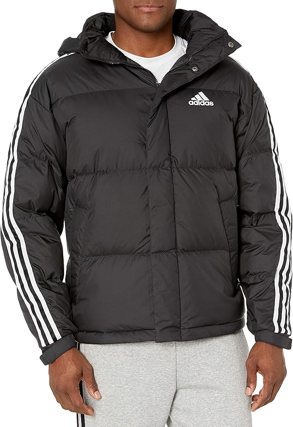 adidas originals three stripe padded jacket in black