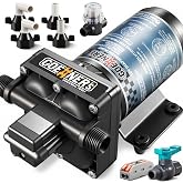 2026 Upgraded RV Water Pump, 12V 6.0 GPM High-Flow, Ultra-Quiet 70 PSI Self-Priming Diaphragm Pump with Adjustable Pressure Switch &amp; Strainer for RV, Marine, Camper, Boat (Run-Dry Safe)