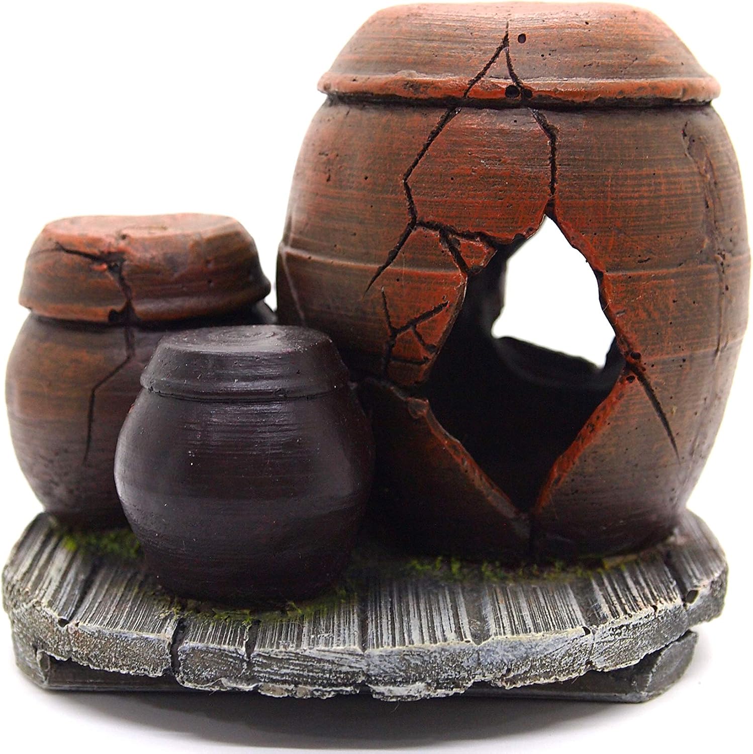 CLAYPOT Settle Premium Decoration (Aquarium) Small Fish,New Decor,Home Aquarium Ornament, Broken cave,Asian Style