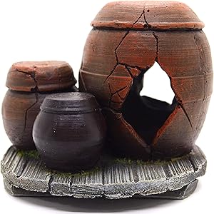 CLAYPOT Settle Premium Decoration (Aquarium) Small Fish,New Decor,Home Aquarium Ornament, Broken cave,Asian Style