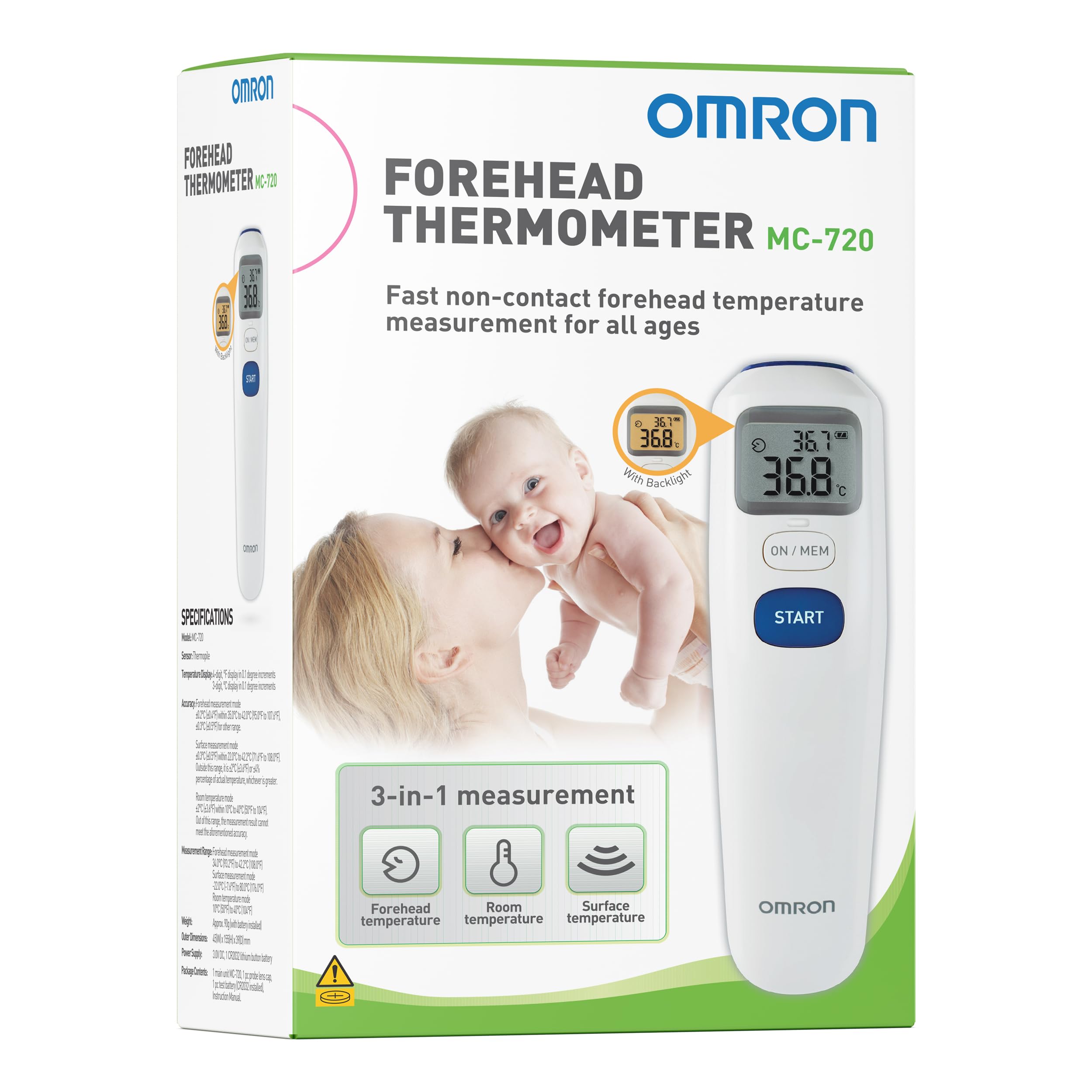 Omron Mc-720 Non-Contact Forehead Thermometer