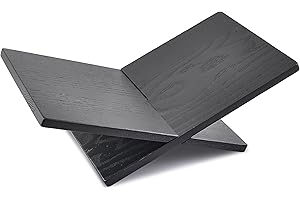 Honygebia Solid Wood Book Stands - Cross Frame Black Oak Wooden Book Holder, Open Bookstand for Display and Reading, Suitable for Art, Bible, Cookbook, Easel, Magazine, Textbooks