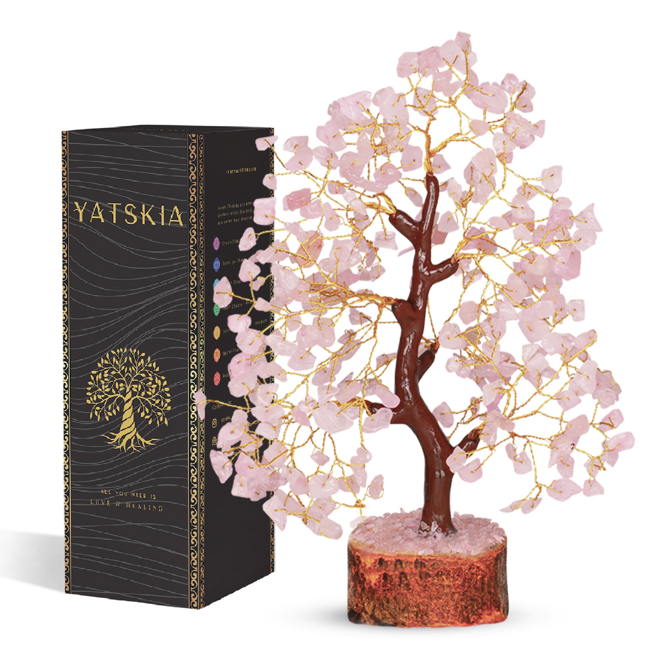 Rose Quartz Tree - Spiritual Gifts - Quartz Crystal - Housewarming Gifts for Women - Pink Room Decor - Tree of Life - Gemstones and Crystals - Meditation Accessories