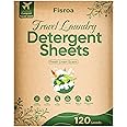 Fisroa Eco-friendly Travel Laundry Detergent Sheets, 120 Loads, Fresh Linen Scent, Plastic-Free, High Efficiency, Sheets