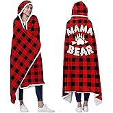 Vprintes Mama Bear Wearable Blanket Hoodie - Gifts for Mom -Birthday Gifts for Wife from Husband - Mom Birthday Gift Ideas