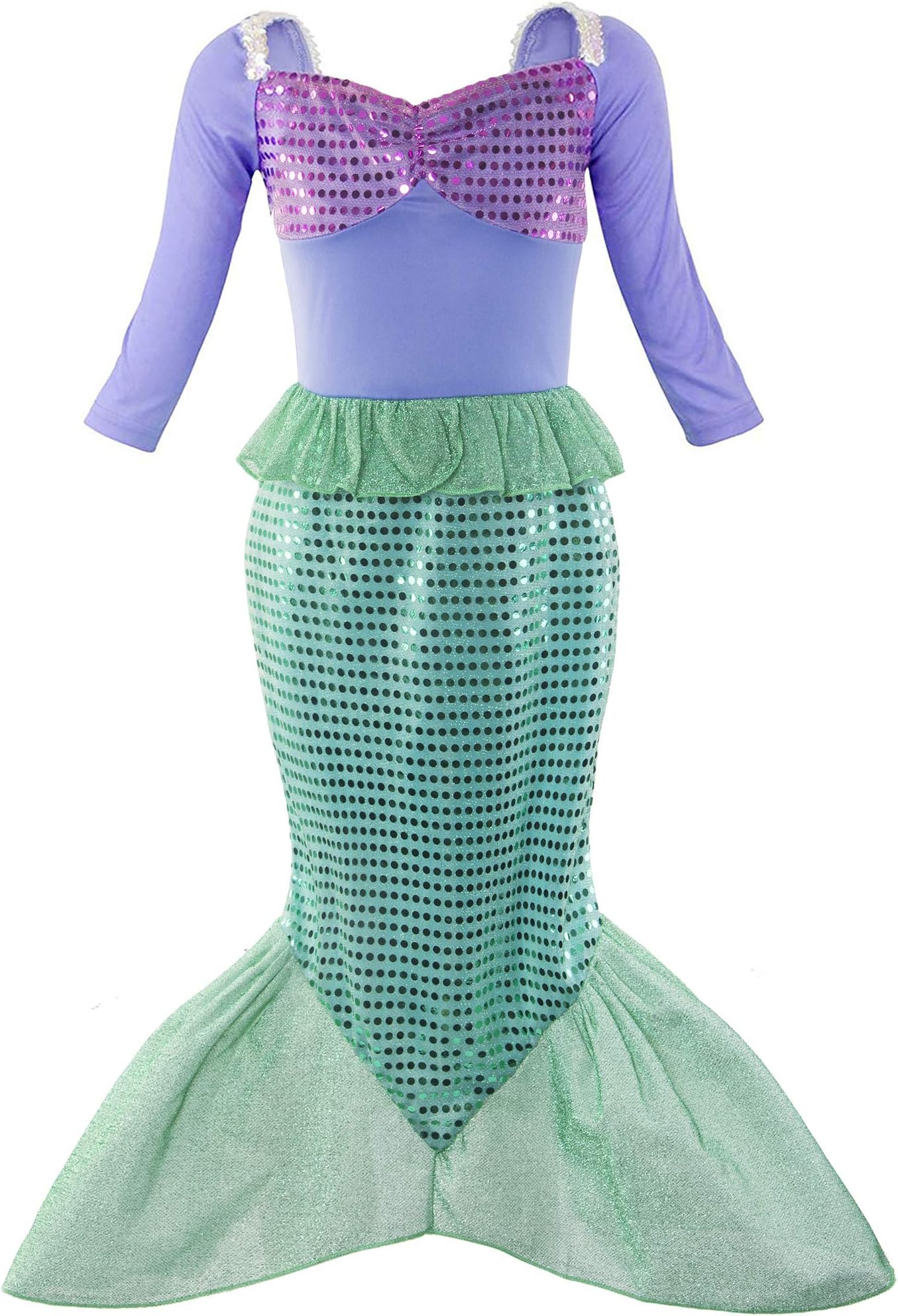 Little Girl Mermaid Princess Costume Sequins Party Dress