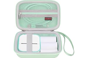 Elonbo Carrying Case for T02 Mini Printer, Compatible with Memoking/Omezizy/Memoqueen/Phomemo/Ponek T02 Portable Bluetooth Thermal Label Maker Bag, Small Smart Handheld Labeler Holder, Green