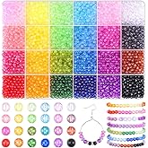 Tinkrstuff 4320 Pcs 4MM Round Crystal Beads for Jewelry Making|24 Colors Faceted Acrylic Loose Crystal Beads for Bracelets Necklaces Suncatcher Keychain Earring DIY Crafter's Supply Kit