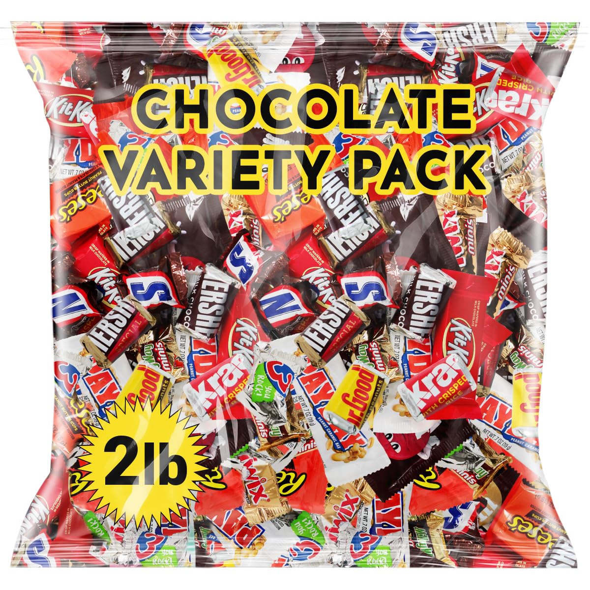 Photo 1 of Assorted Chocolate Candy Mix - Individually Wrapped Chocolates - 2lb Bulk Variety Pack for Snacking, Sharing, and Gifting - Ideal for Home, Office, and Events