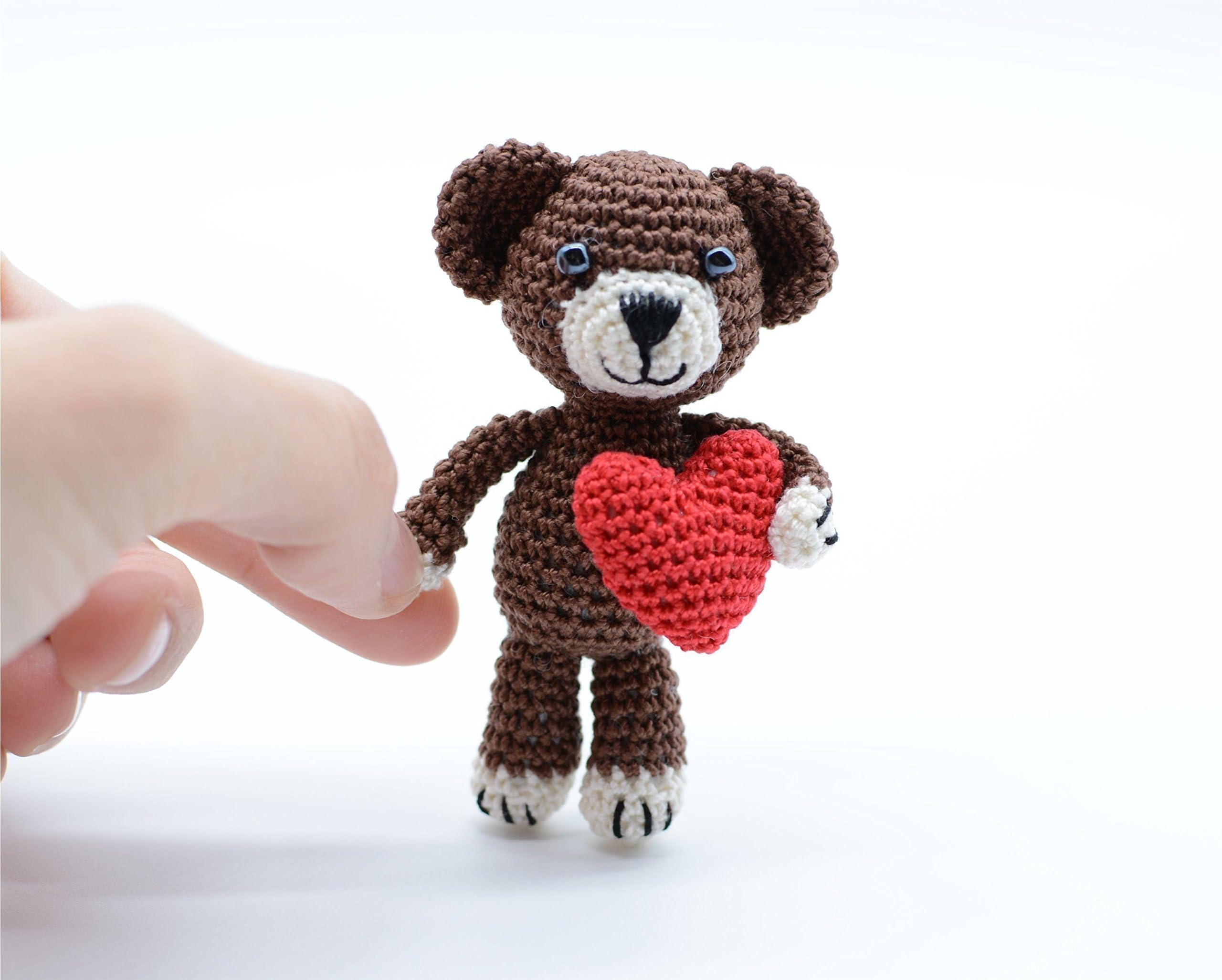 Teddy bear, handmade cuddly toys, crochet small Amigurumi, perfect gifts