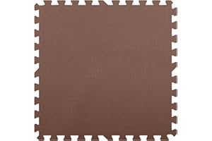 INCSTORES Flooring Inc's 1/2" Soft Non-Toxic Baby Play Mat, Toddler Playmat, Colorful Puzzle PlayMat, Floor Mats for Kids & Babies, EVA Foam Interlocking Tiles for Nursery & Playroom | Brown, 4 Tiles, 16 Sq/Ft