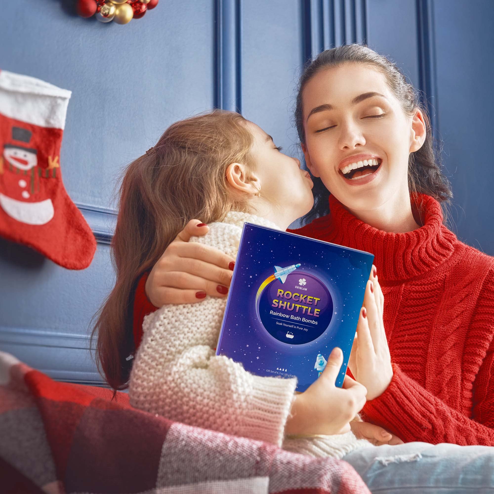ORIGLAM Badebomben für Kinder, Kleinkinder, Space Shuttle & Rakete Badekugeln für Jungen, Regenbogen-Badebombe mit Spezialeffekt, Geburtstag/Thanksgiving/Weihnachtsgeschenke für Kinder, 85 g × 4 ct 4