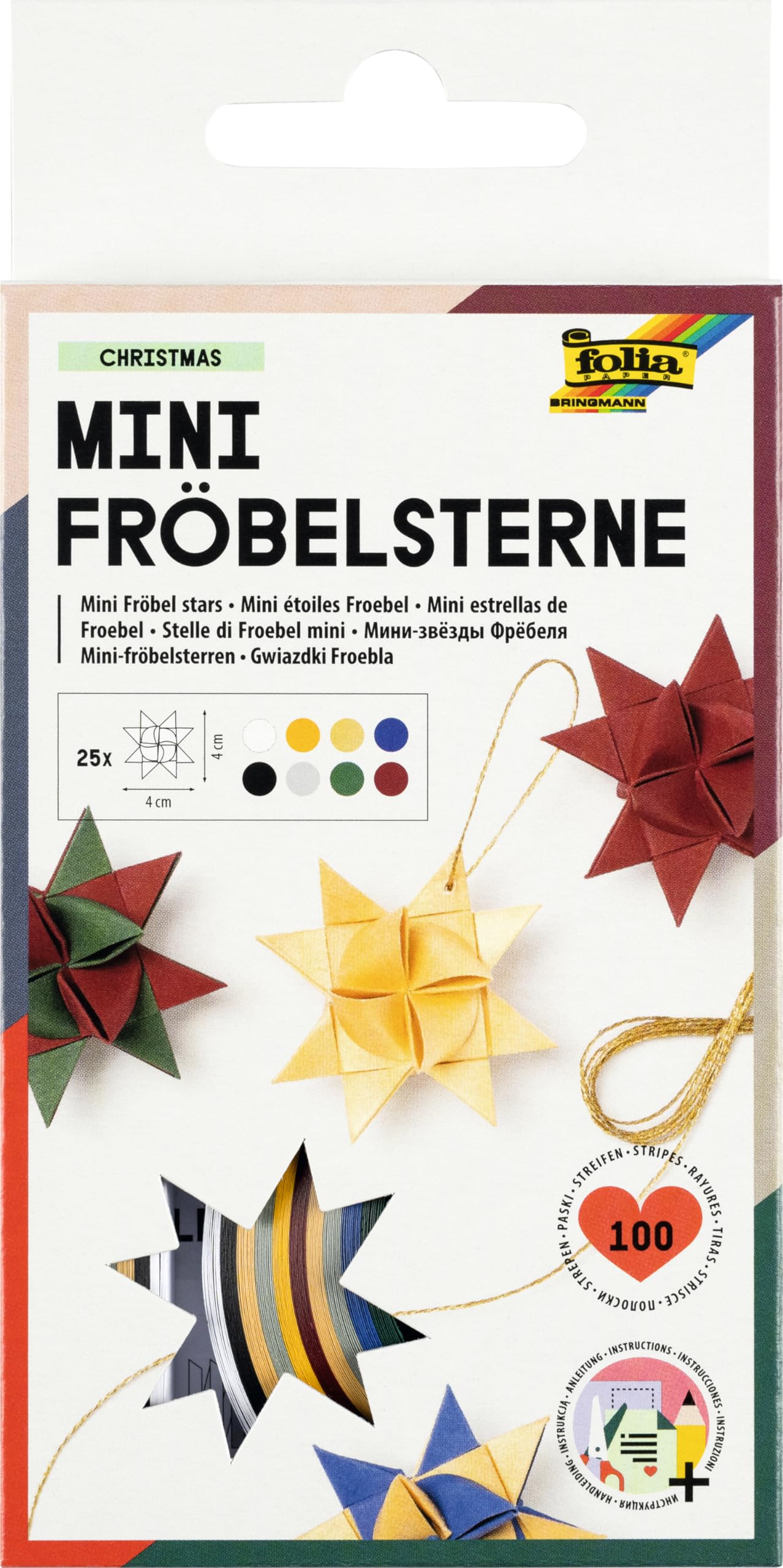 Bringmann Folia 1296 origami Paper for Christmas Star 130 g/m², 100 Piece 35 x 1 cm