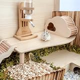 Niteangel Hamster Play Wooden Platform Burlywood Wave 7" Height view 2