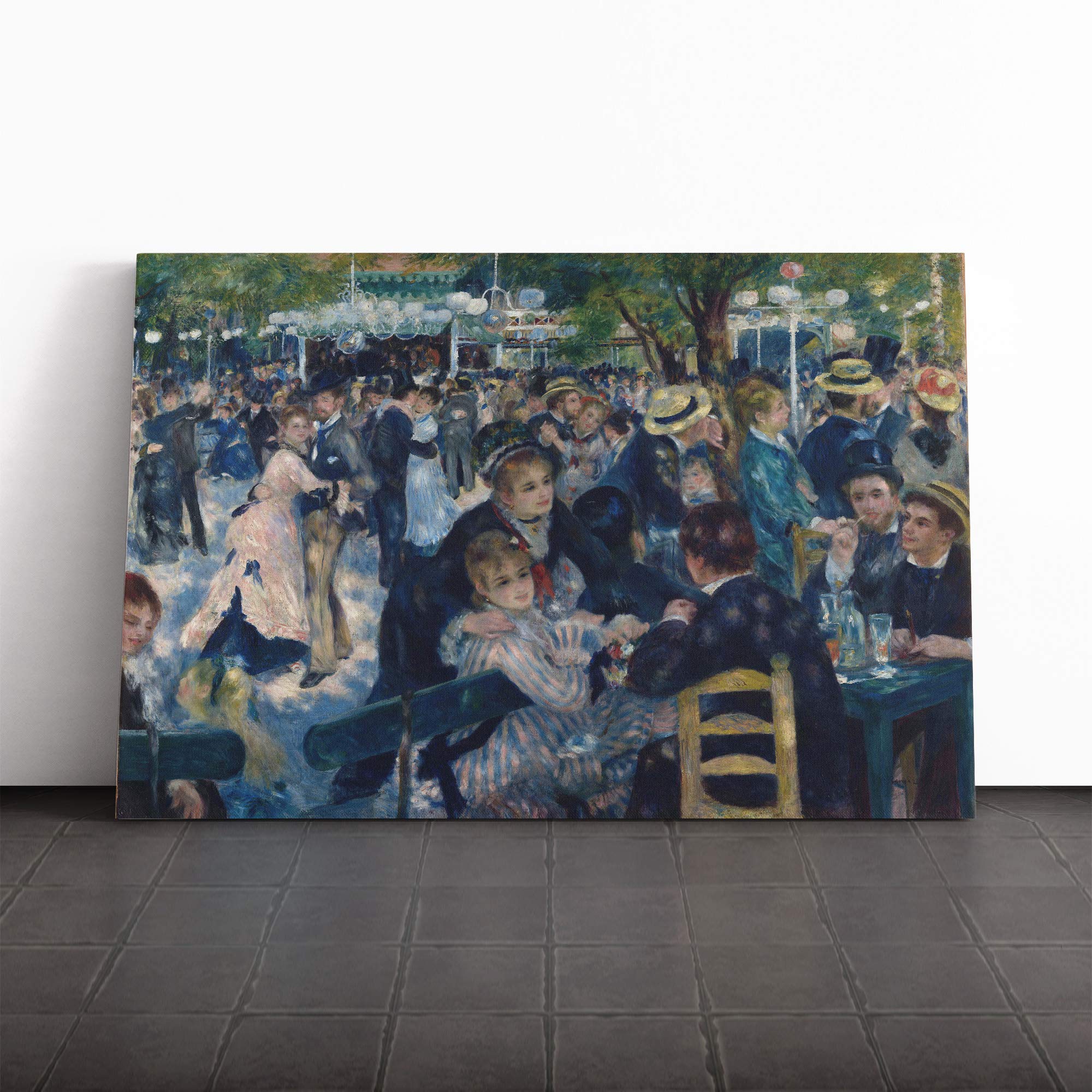 Pierre-Auguste Renoir Dance at The Moulin Rouge Canvas Print | Gallery Wrapped 30mm Frame Wall Art | 20x14 inches | Ready to Hang | Modern Picture | Living Room Bedroom Lounge Office