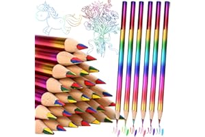 GOLDGE 40Pcs 4-in-1 Rainbow Pencils Party Favors (NOT pre-sharpened)– Colored Pencils for Kids, End-of-Year Student Gifts from Teachers, Goodie Bag Stuffers for Birthdays, Classrooms