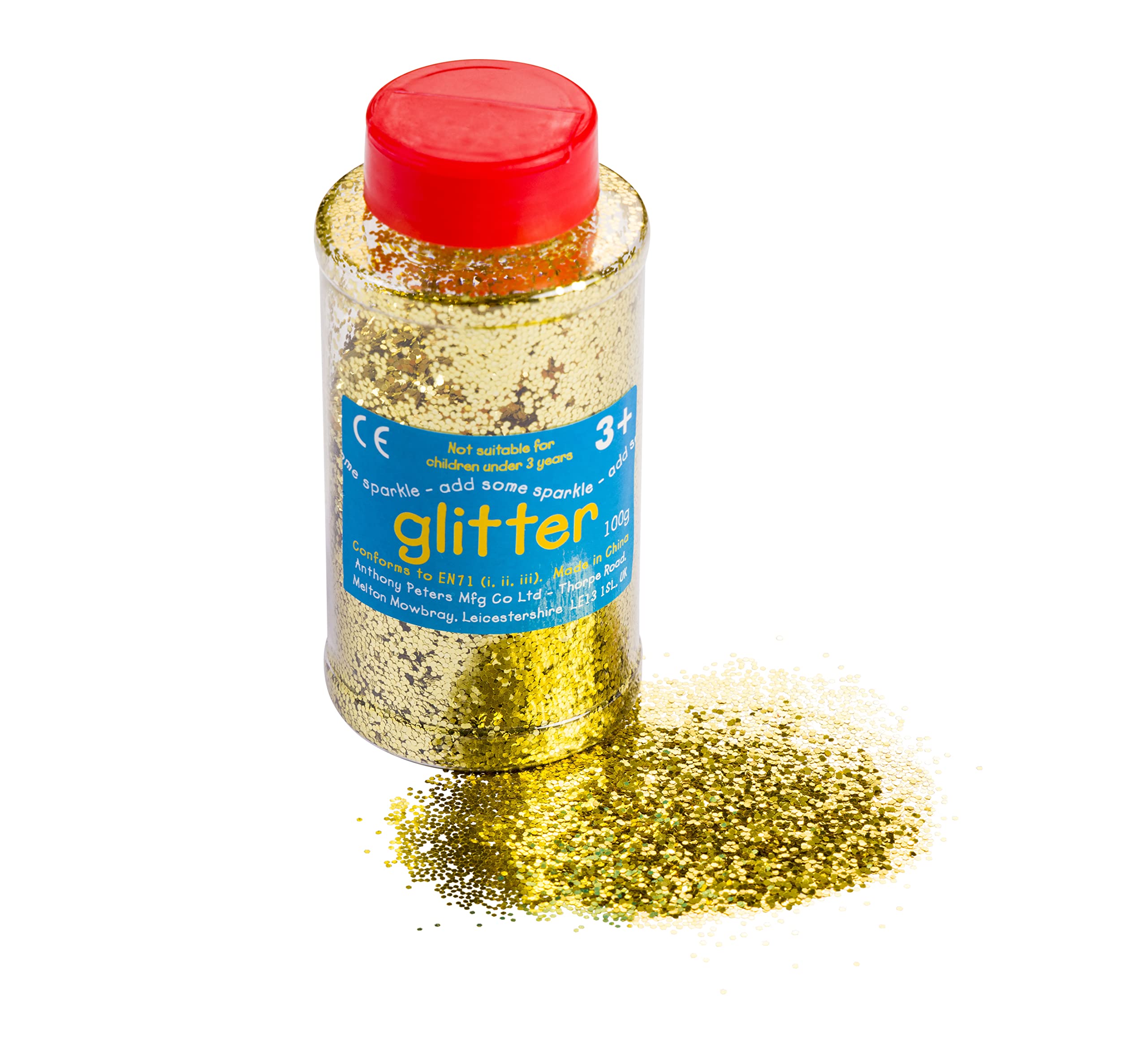 Glitter | 100 Gram tub | Shaker lid for Easy Pouring | Arts and Crafts | Glitter Art | Gold