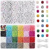 UOONY 8800pcs Friendship Bracelet kit Including 7200pcs 4mm Glass Seed Beads and 1600pcs Letter Beads for Bracelet Making, Je