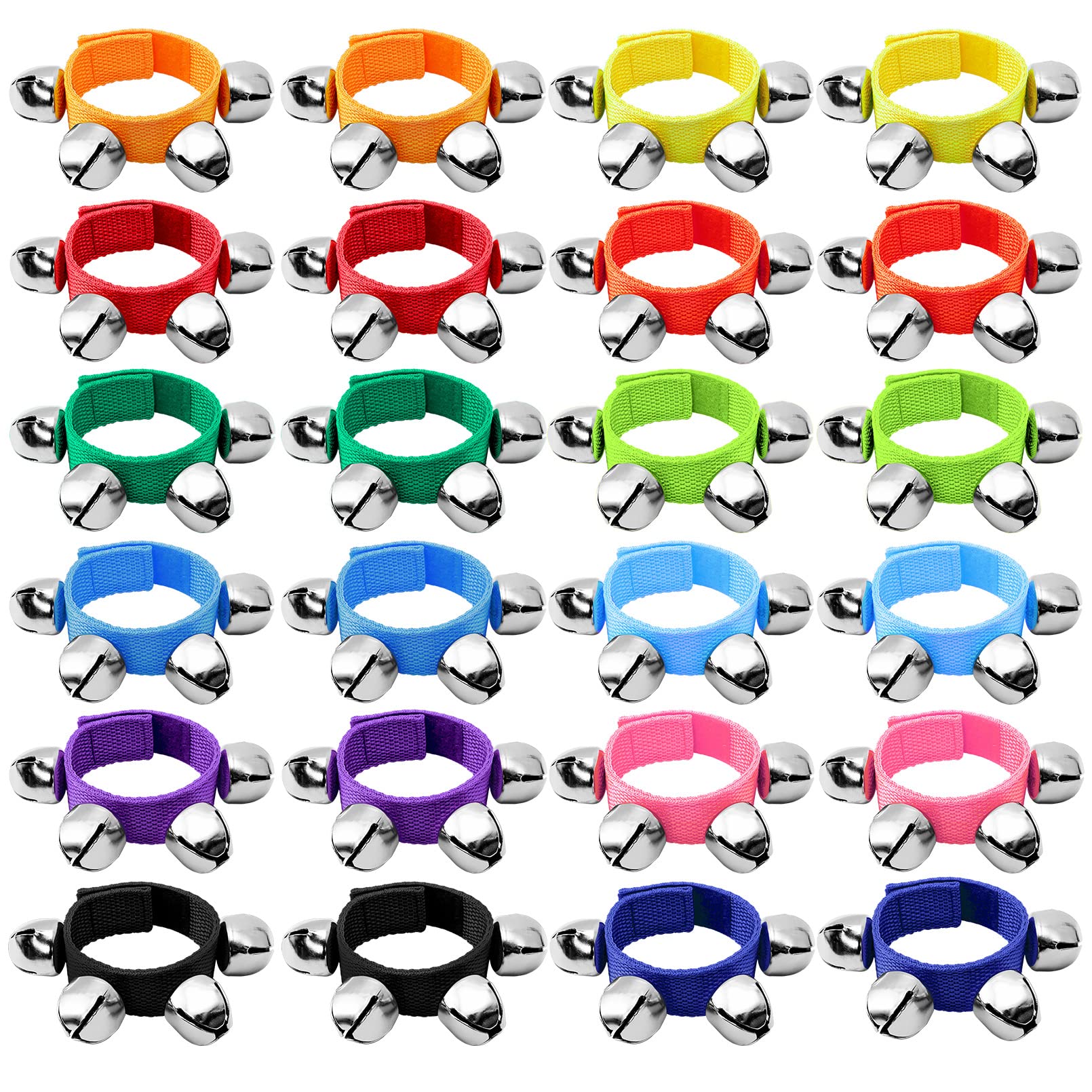 Photo 1 of 24 Pcs Wrist Band Jingle Bells,12 Colors Wrist Bells Ankle Bells,Band Wrist Bells Bracelets,Rhythm Instrument Percussion Party Favors Wristband Bells,Jingle Bell Musical Instruments