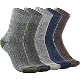 Haakong 5 Pairs Thick Warm Winter Socks for Men Soft Thermal Hiking Socks for Cold Weather Winter Indoors and Outdoors