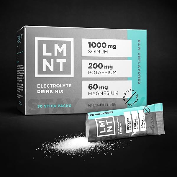 LMNT ZERO SUGAR ELECTROLYTES – RAW UNFLAVORED SALT | DRINK MIX | 30-COUNT
