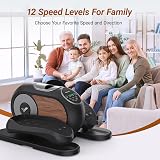 MERACH Under Desk Elliptical Machine 12 Speed Remote Control Quiet Pedal view 4