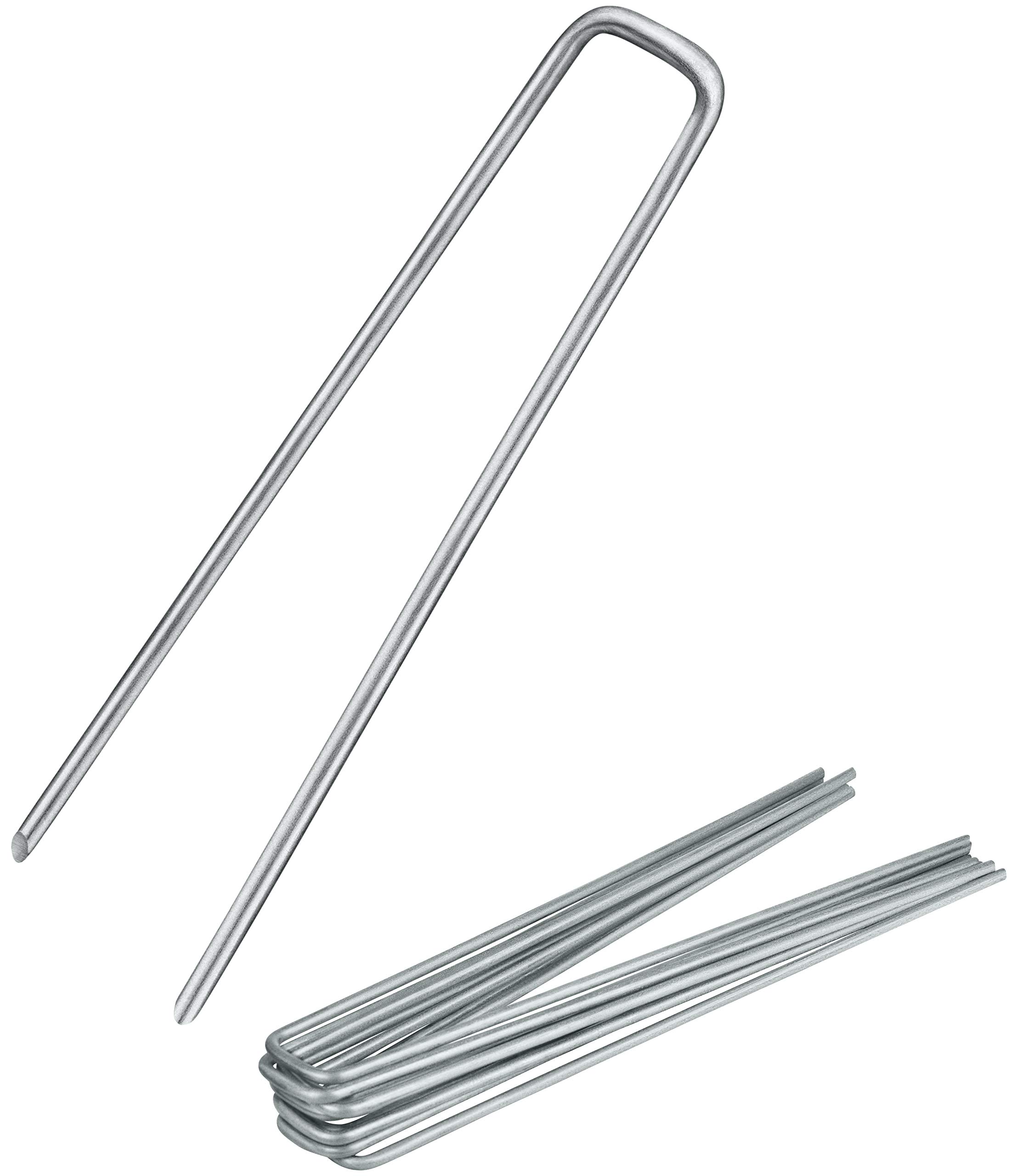 100x Anti-ROST ground anchor | ground anchor | ground nails made of galvanised steel for fastening weed fleece | weed foil | garden fleece | fence & net or for camping - (100, 200x25x3,8 mm)