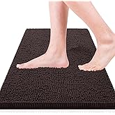 Flotstiga Bathroom Rugs 23x15,Super Absorbent Soft,Thick,Machine Washable Chenille Bath Mat,Non Slip Toilet Floor Rug,Bath Mats for Bathroom Floor, Home Decor Accessories,Coffee