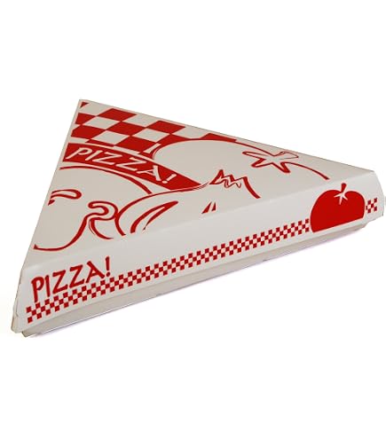 Hinged Pizza Slice Holders – Kraft Paperboard, 9" Size, Pack Of 200 (White Triangular Food Containers)