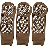 Comfort Axis 3 Pairs of X-Large Double Tread Non-Slip Ankle Socks Beige