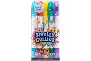 SCENTCO Holiday Smelly Gellies - Patented Gourmet Scented Glidewrite Glitter Gel Coloring Sticks, Crayons, Highlighters - 5 Count - Gifts for Kids, Stocking Stuffer