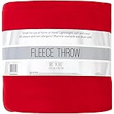 Trail maker 80x60 Fleece Throw Blanket Large Hypoallergenic Throw for Twin Bed, Couch, Livingroom, Chair Throw Cover (Red)
