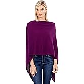 Velanio Cashmere Cashmere Knitted Poncho 100% Mongolian Cashmere Dress Topper for Women Wrap [Gift Box]