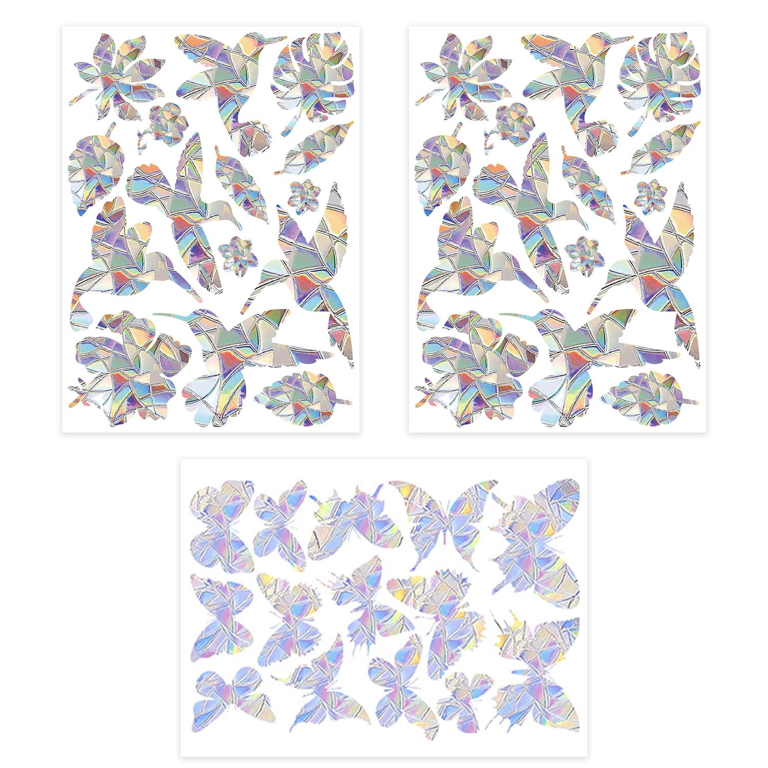 44 Pieces of Anti-Collision Bird Window Stickers, Electrostatic Glass Stickers, Hummingbirds, Butterfly Window Stickers, Can Be Used to Decorate Living Rooms, Rooms