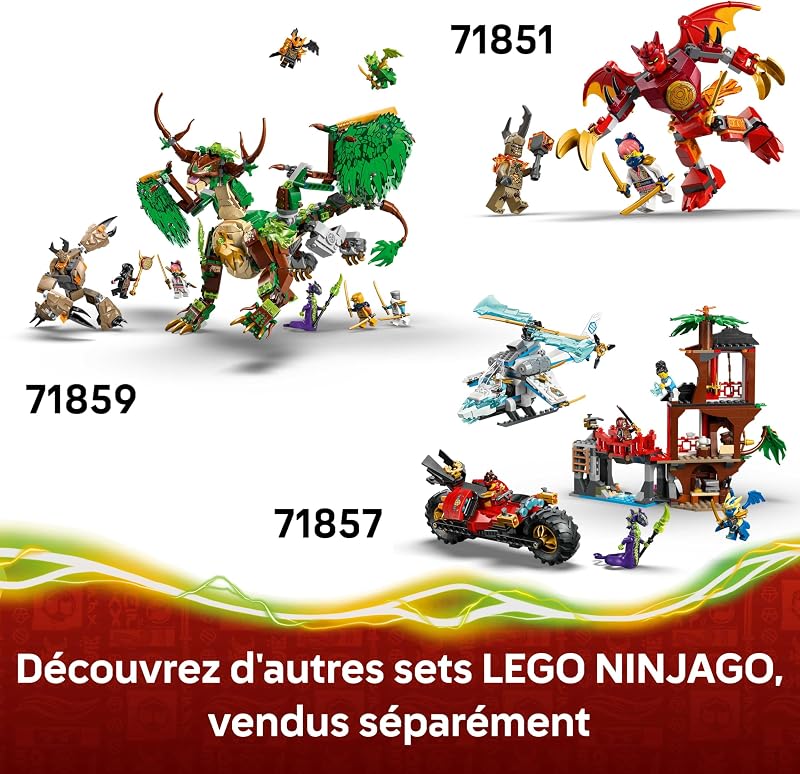 Ninjago 2-en-1 La Voiture Transformable de Jay - Camion Ninja avec 5 Minifigurines Dont Kai & NYA - Shurikens & Sabres - Cadeau d'anniversaire pour Garçon dès 8 Ans & Fans 71856