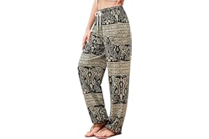 QIANXIZHAN Women's Harem Pants, Hippie Palazzo Pants Boho Joggers Yoga Clothes with Pockets