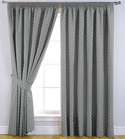 Dolly Lined Blackout Curtains 90 X 54 Spots Polka Dots Light