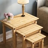 Vida Designs Corona Nest of Tables Rectangular Waxed Pine Rustic 28.5 x 60 x 50 view 4