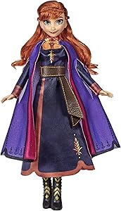 Disney Frozen Singing Anna Fashion Doll with Music Wearing A Purple Dress Inspired by 2, Toy for Kids 3 Years & Up