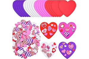 BOAO 320 Pieces Valentines Foam Heart Craft Set Includes 20 Colorful Foam Hearts and 300 Self-Adhesive Heart Foam Stickers for Valentine's Day DIY Craft Supplies