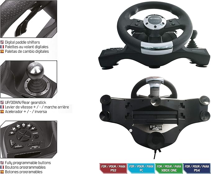 Subsonic Sa5156 Drive Pro Sport Racing Wheel For Playstation 4 Ps4 Slim Ps4 Pro Xbox One Xbox One S And Ps3