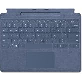 Microsoft Surface Pro Signature Keyboard, Backlit Keys and Large Trackpad, Durable and Smooth Alcantara Material, Sapphire Colour, 10.01 x 12.53 x 0.7 inches