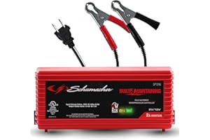 Schumacher Electric 2A Car Battery Charger and Maintainer, 3-in-1 Solution, for 6V/12V Power Sport, Automotive, and Marine Batteries, SP1296