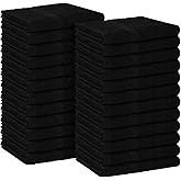 Avalon Towels Salon Towel - Black Hand Towels Bulk Pack of 24 - 100% Cotton Absorbent Spa, Facial & Gym Towel for Working Out - 16x27 Inches (Not Bleach Proof)