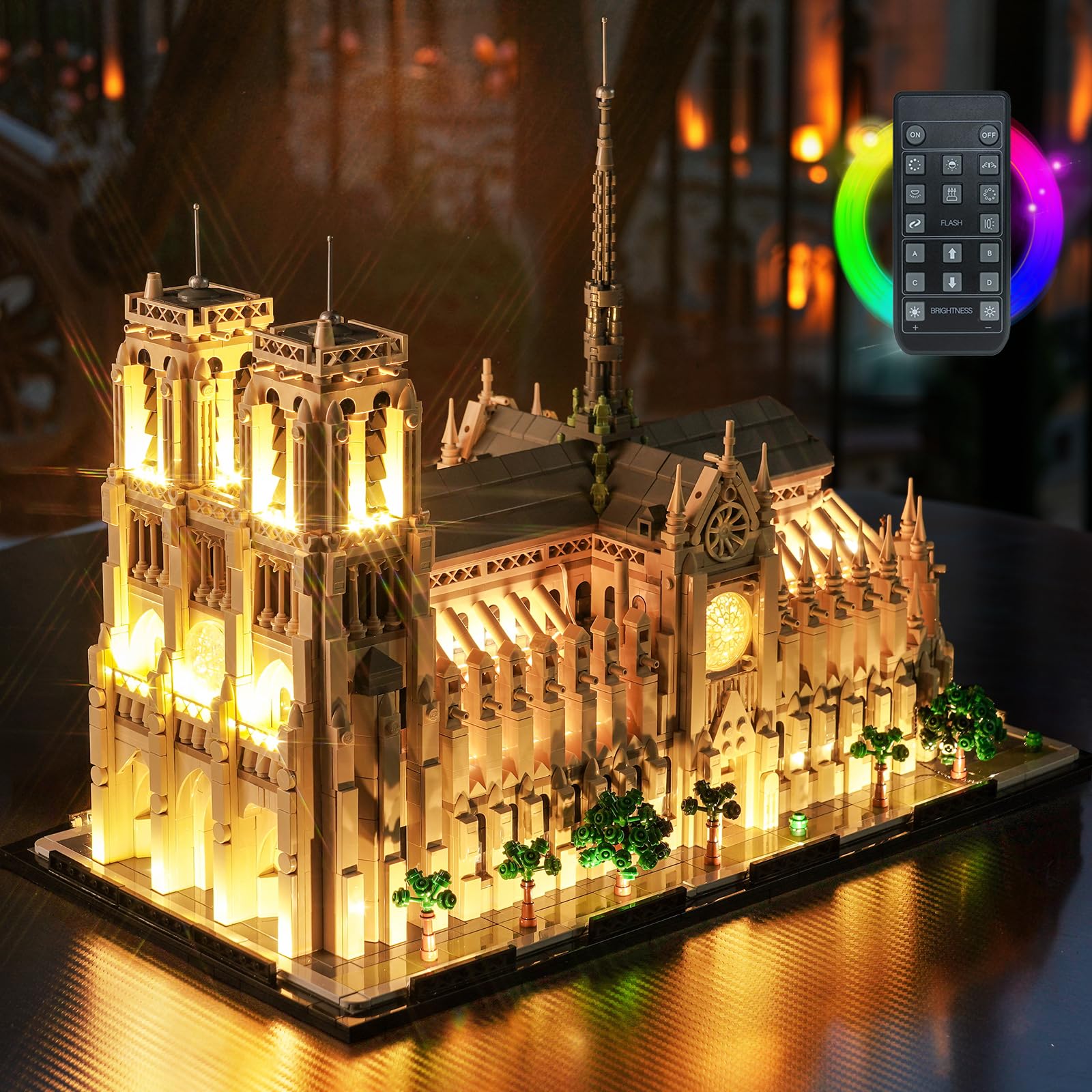 Remote Control Light Kit for Lego Architecture Notre-Dame de Paris, Lighting Set for Lego 21061 Notre-Dame de Paris Set - Not Include Models, Just Light Kit — image 1