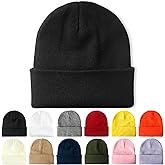 PFFY Beanie for Men Women Unisex Knit Cuffed Plain Winter Beanies Hats Skull Cap